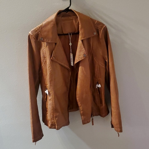 Max Studio Jackets & Blazers - Max Studio Faux Leather Moto Jacket